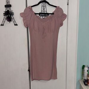 Pink Off-Shoulder Dress